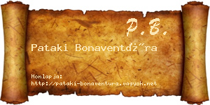 Pataki Bonaventúra névjegykártya